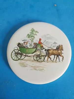 Vintage H&r Johnson 3 1/2  Carriage Collectible Round Tile.free Shipping.*c1 • $21.59