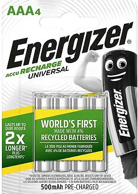 ENERGIZER AAA 500mAh POWER PLUS RECHARGEABLE BATTERIES PRE-CHARGED • £3.99