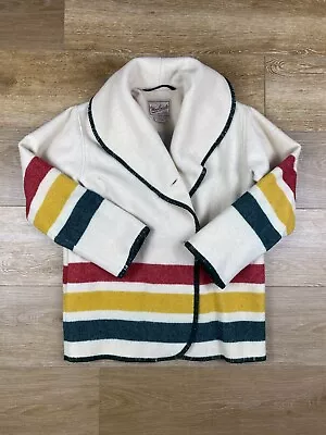 Vintage Woolrich Hudson Bay Blanket Style Wool Coat Size Small Made In USA  • $150