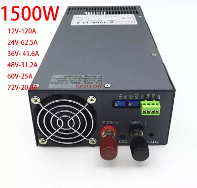 1500W Switching Power Supply 24V 36V 48V 60V 80V 110V Voltage Regulator110V/220V • $161.50