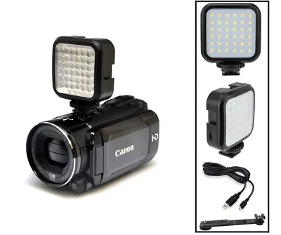 Rechargeable LED Video Light Set For Canon Vixia M52 M50 M500 HF R40 R42 • $24.95