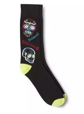 Men's Mossimo Crew Socks Sugar Skull Bone Shoe 6-12 NEW FREE SHIP • $6.95