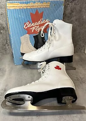 Vintage Canadian Flyer Women's Sz 9 Ice Figure Skates Original Box • $34.99