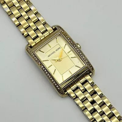 BROKEN BAND Women's MICHAEL KORS Gold Classic Bracelet Watch Works 26mm MK3128 • $17.99