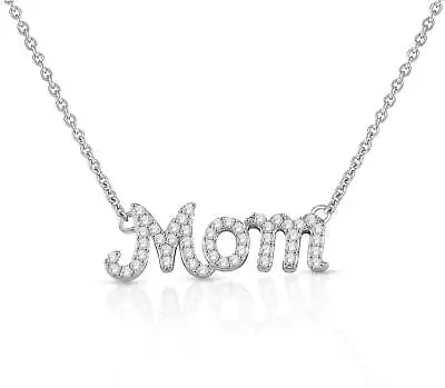 1/4 Cttw Diamond Mom Necklace With 18 Inch Chain In Rhodium Plated Silver • $259.99