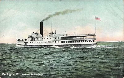 STEAMER TICONDEROGA Original Antique Postcard BURLINGTON VERMONT VT • $6.65