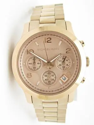 Michael Kors MK-5128 Runway Rose Gold Chronograph Dial Date Watch New Gift • £213.15