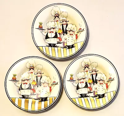 Hd Designs Le Chef Salad Plate French Chef Bistro 8.4  Set Of 3 • $42.95