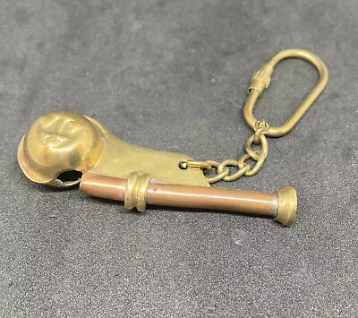 Vintage Brass/Copper Boatswain's Mate Whistle Key Chain Navy Nautical Bosun • $33.90
