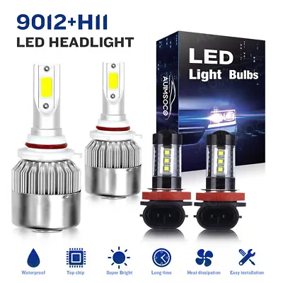 For 2019 2020 Chevy Equinox - 9012 H11 LED Headlight Hi/Lo + Fog Light Bulbs Kit • $34.99