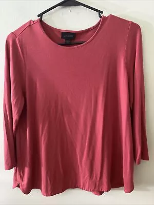 J Jill Knit Shirt S Petite Coral Rayon Stretch Wearever Collection Top • $11