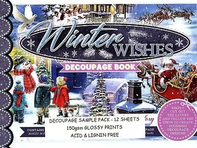 £3.79 • Buy WINTER WISHES HUNKYDORY Decoupage & Topper Sample Pack 18 Sheets 150gsm