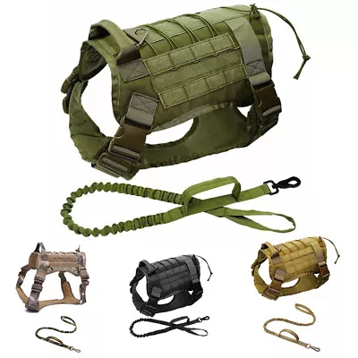 Military Tactical Dog Harness With Handle No-pull Metal Dog Vest Working Dog UK • £17.05