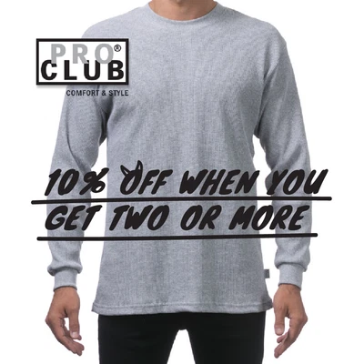 Proclub Pro Club Men Heavyweight Thermal Long Sleeve T Shirt Camo Plain Waffle • $15.99