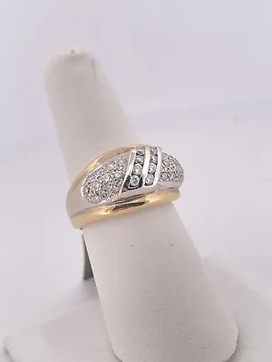 18K Yellow Gold 0.73CTW Diamond Salavetti Ring Size 7 11.5 Grams • $980