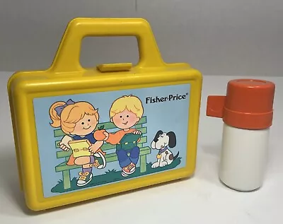 Vintage Fisher Price Fun With Food Lunch Box With Thermos 1990 Yellow Plastic • $17.99
