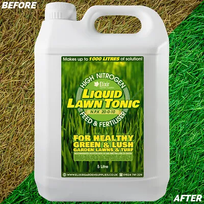Liquid Lawn Tonic Fertiliser | High Nitrogen Feed & Turf Green-Up / Grass Food • £7.49