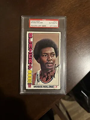 1976 Topps Moses Malone Autographed & Inscription #24 PSA Authentic  • $370