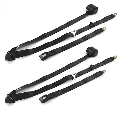 Ford Mustang 1979 - 1993v Standard 3pt BK Retract Bucket Seat Belt Kit-2 Belts • $165.88