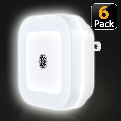 Plugin LED Night Lights Lamp Dusk To Dawn Sensor Hallway Kitchen Bathroom (6-PK) • $10.39