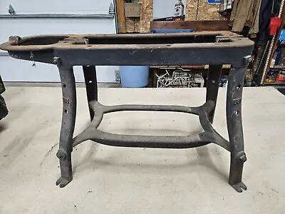 Vintage Antique Industrial Factory Machine Cast Iron Base Stand Table Steam • $125