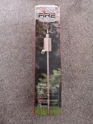 Red Fire Silver Coloured Metal Garden Torch - 115cm - NEW • £4.49