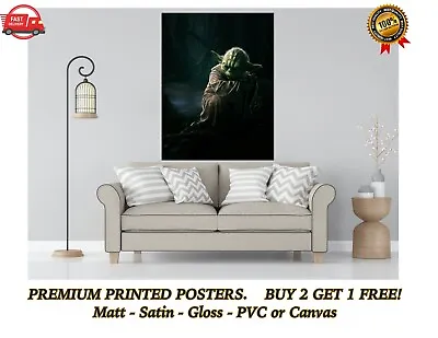 Yoda Star Wars Large Poster Art Print Gift A0 A1 A2 A3 A4 Maxi • $4.58