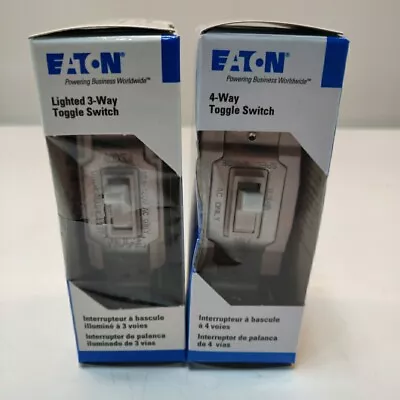 1 Each NEW EATON Wiring 1242-7W-BX-LW 4-Way 3-Way Toggle Switch White • $17.99