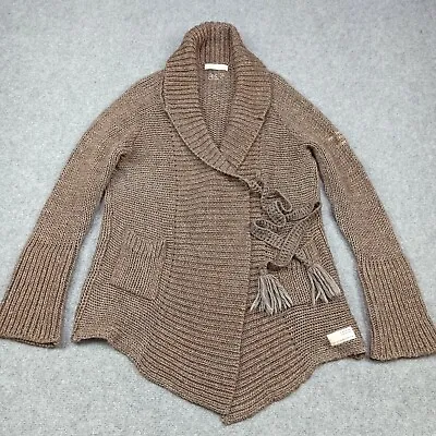 Odd Molly Alpaca Wool Cardigan Size 2 - M Brown Tie Wrap Shawl Knit Sweater 528 • £41.99