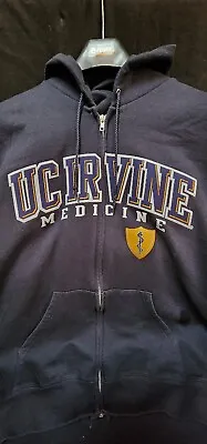 UC Irvine Medicine Champion UCI Eater Nation Hoodie Jacket Navy Blue Size XL • $59.99