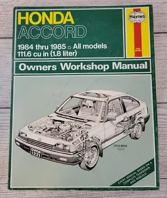 Haynes Honda Accord 1984-1985 Repair Manual #1221 Terry Davey  • $6.99