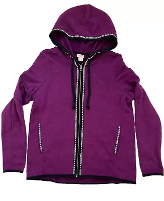 Mossimo Supply Co. Jacket Women’s Size Large Purple Sweater Zip Up Nordic Trim • $17.99