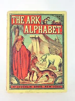 C1880 McLoughlin Bros The Ark Alphabet Antique Victorian Chromolithograph Plate • $39.95