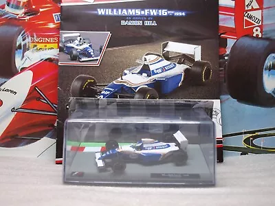1994 WILLIAMS FW16 - DAMON HILL  - 1/43 Scale Model Car - PANINI F1  Cars 49 • £15.99