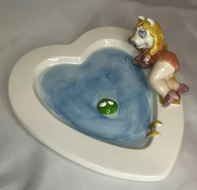 1980s Sigma Miss Piggy Heart Ceramic Shaped Pool Kermit Jim Hensen Muppets RARE • $84.95