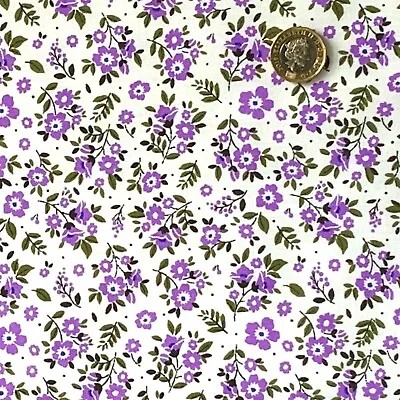 Polycotton Fabric Quality Craft Material Fat Quarter Metre Flower DITSY FLORAL D • £5.25