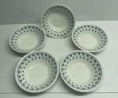 Barratts Of Staffordshire Blue Clover Muesli Bowls Set Of 5 ( L112) Vintage • £17.39