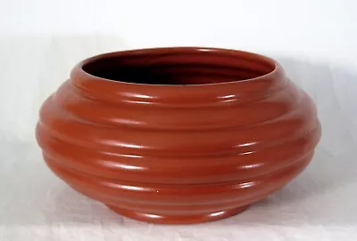 Vintage HAEGER POTTERY  Saturn Bowl  #613 - 9  C. 1997 Pumpkin Orange Cinnamon • $19.95