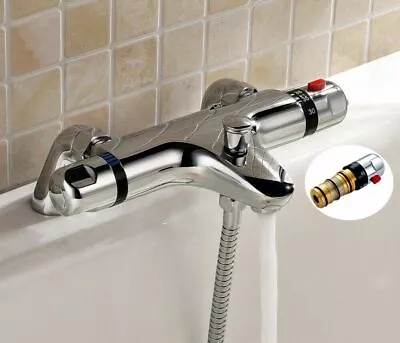 £41.95 • Buy Modern Thermostatic Bath Shower Mixer Taps Deck Mounted Chrome Bathroom And Kit