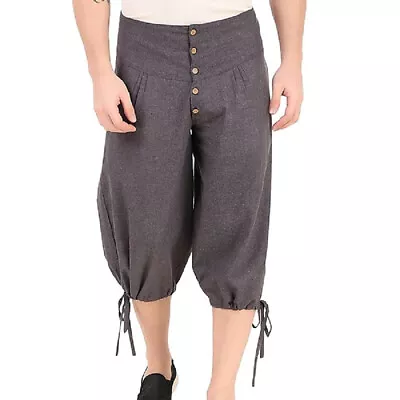 Victorian Men Breeches Renaissance Knee Pants Medieval Lacing Ridding Breeches • $19.99