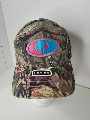 Mossy Oak Women's Camo Baseball Cap Hat Adjustable Pink Baby Blue Logo Patch NWT • $5