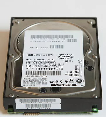 Fujitsu MAJ3182MC 18 GB 10K RPM 3.5   Ultra/160 SCSI SCA2 (80-pin) HDD • $10