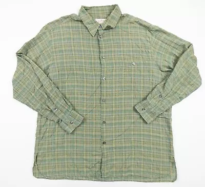 Ermenegildo Zegna Shirt Mens 2XL XXL Green Button Down Long Sleeve Woven Italy • $29.99