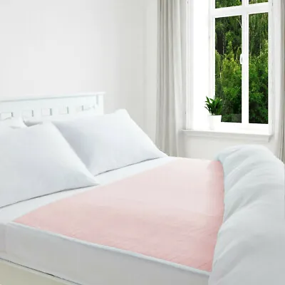 Absorbent Washable Incontinence Bed Sheet/Pad/Mattress Protection Pink • £10.75