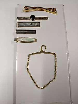 6 Vintage Tie Bars 2 Say Swank Red Stone One & Mother Of Pearl One Says Sterling • $4.99