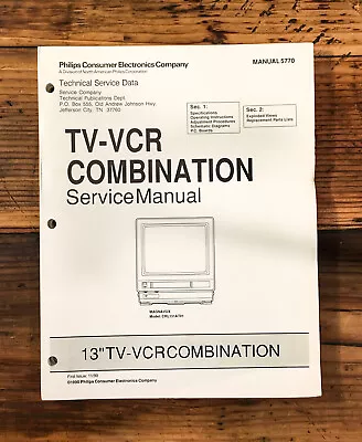 Philips Magnavox CRL131 TV VCR Service Manual *Original* • $19.97