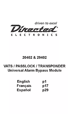 Directed 20402 Passlock 1 & 2 VATS Bypass Module • $29.99