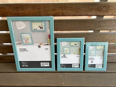 IKEA FISKBO Fibreboard Picture Photo Frame In Blue Hang Or Stand Choose Size • $12.48