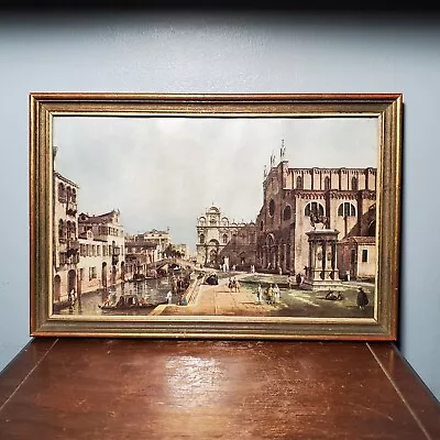 Vintage Framed Print Of The Campo Di SS Giovanni E Paolo Venice By Bellato • $10