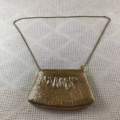 Gold Metal Mesh Purse Bags By Marlo Chain Strap Small Shoulder Handbag Clutch • $25.49